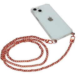 Bijou de Téléphone chaîne maille gourmette plate 120cm rose gold