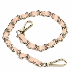 Bijou de téléphone - Non spécifié - Chaîne tressée - Simili cuir rose - Longueur 40cm - Crochets métalliques