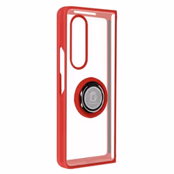 Coque de protection - AVIZAR - Samsung Galaxy Z Fold 3 - Rouge - Bague Métallique - Support Vidéo