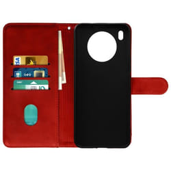 Étui folio - Honor/Huawei - Honor 50 Lite/nova 8i - Éco-cuir rouge - Porte-cartes - Fonction support