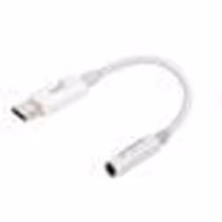 Adaptateur Audio USB-C - Akashi - Jack 3.5mm - Flexible - Fonction Micro - Blanc