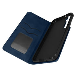 Etui Folio - AVIZAR - Samsung Galaxy S22 Plus - Bleu - Porte Carte - Effet Daim