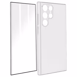 Coque de protection - AVIZAR - Samsung Galaxy S22 Ultra - Silicone souple - Verre trempé 9H - Transparent