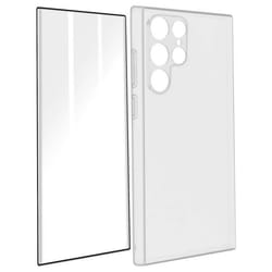 Coque de protection - AVIZAR - Samsung Galaxy S22 Ultra - Silicone souple - Verre trempé 9H - Transparent