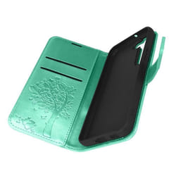 Étui Samsung Galaxy S22 Portefeuille Mandala Arbre Forcell Vert - Protection intégrale et fonction support