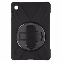 Coque Hybride AVIZAR pour Samsung Galaxy Tab S5e - Poignée Rotative Béquille et Bandoulière Noir