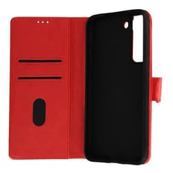 Housse - AVIZAR - Samsung Galaxy S22 - Rouge - Fonction Support - Étui Folio Chesterfield