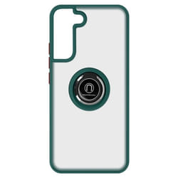 Coque pour Samsung Galaxy S22 Bi-matière Bague Métallique Support Vidéo vert