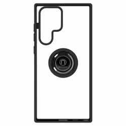 Coque pour Samsung Galaxy S22 Ultra Bi-matière Bague Métallique Support Vidéo noir
