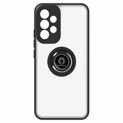 Coque pour Samsung Galaxy A53 5G Bi-matière Bague Métallique Support Vidéo Noir