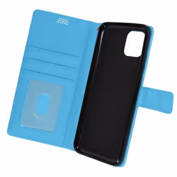 Housse Samsung Galaxy A03 - AVIZAR - Clapet Portefeuille Stand Vidéo - Bleu - Rigide - Synthétique - Adulte