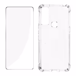 Coque et Film de Protection - AVIZAR - TCL 20R - Silicone Transparent - Verre Trempé 9H - Protection 360°