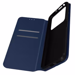 Housse Portefeuille AVIZAR pour Xiaomi Poco M4 Pro 4G - Bleu Nuit - Fonction Support Vidéo