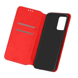 Housse Portefeuille AVIZAR pour Samsung Galaxy A53 5G - Rouge - Fonction Support Vidéo - Protection intégrale