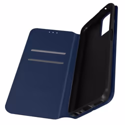 Housse AVIZAR pour Oppo A76 A96 et Realme 9i - Clapet Portefeuille Support Vidéo - Bleu Nuit