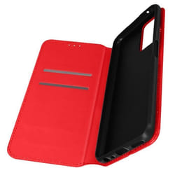 Housse Oppo A76 A96 et Realme 9i - Rouge - Clapet Portefeuille Support Vidéo