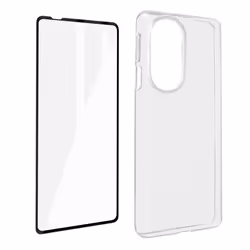 Coque Motorola Edge 30 Pro Silicone Souple Film Verre Trempé 9H Biseauté noir