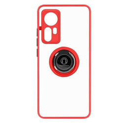 Coque de protection - AVIZAR - Xiaomi 12 Pro - Bi-matière - Bague Métallique - Rouge