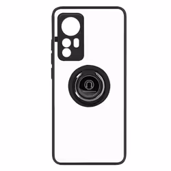 Coque de protection - AVIZAR - Xiaomi 12 et 12X - Bi-matière - Bague Métallique - Noir