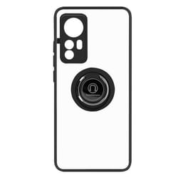 Coque de protection - AVIZAR - Xiaomi 12 et 12X - Bi-matière - Bague Métallique - Noir