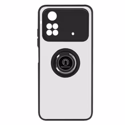 Coque - Xiaomi - Poco M4 Pro - Bi-matière - Bague Métallique - Support Vidéo Noir