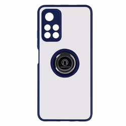 Coque de protection - Xiaomi - Poco M4 Pro 5G / Redmi Note 11S 5G - Bleu - Bague support - Rigide
