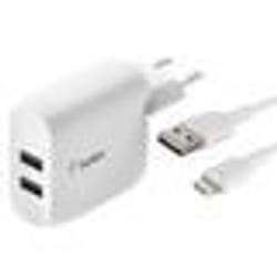 Chargeur Secteur - Belkin - Boost Charge - 24W - Double USB - Câble Lightning 1m