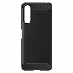 Coque - Sony - Xperia 10 IV - Souple - Carbone - Effet Brossé Noir