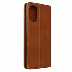 Étui folio AVIZAR pour Oppo Reno 8 Lite 5G - Marron - Fonction Support Vidéo