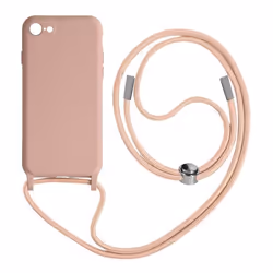 Coque iPhone 7 8 SE 2020 2022 - MARQUE - Semi-rigide - Cordon ajustable - Rose - Mixte