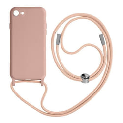 Coque iPhone 7 8 SE 2020 2022 - MARQUE - Semi-rigide - Cordon ajustable - Rose - Mixte