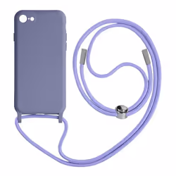 Coque Cordon iPhone 7 8 SE 2020 2022 Semi-rigide Lanière Tour du Cou Lavande