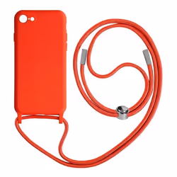 Coque AVIZAR Semi-rigide avec Lanière Tour du Cou Rouge pour iPhone 7 8 SE 2020 et 2022