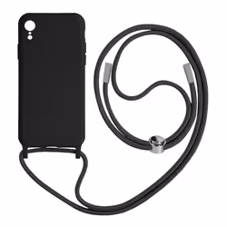 Coque avec Cordon - Apple - iPhone XR - Semi-rigide - Nylon Tressé - 80cm Noir