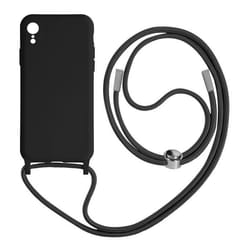 Coque avec Cordon - Apple - iPhone XR - Semi-rigide - Nylon Tressé - 80cm Noir