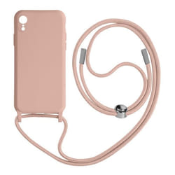 Coque AVIZAR pour Apple iPhone XR - Semi-rigide - Lanière Tour du Cou 80cm - Rose