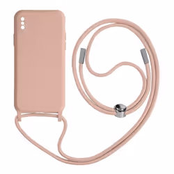 Coque iPhone XS Max - AVIZAR - Semi-rigide - Cordon nylon ajustable 80cm - Rose - Mixte