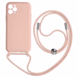 Coque de téléphone - AVIZAR - iPhone 11 Pro Max - Semi-rigide - Cordon nylon ajustable 80cm - Rose