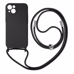 Coque Cordon AVIZAR pour Apple iPhone 13 - Semi-rigide en polycarbonate et silicone gel - Noir