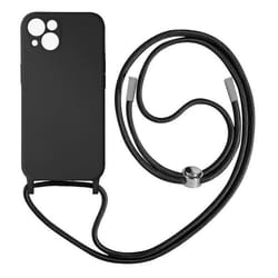 Coque Cordon AVIZAR pour Apple iPhone 13 - Semi-rigide en polycarbonate et silicone gel - Noir
