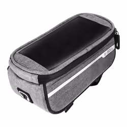 Sacoche Vélo Smartphone Étanche AVIZAR - Gris - Pochette à Fenêtre Tactile - Espace de Rangement