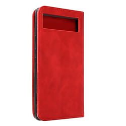 Étui Portefeuille AVIZAR - Google Pixel 6a - Rouge - Effet vieilli - Coque rigide - Support vidéo