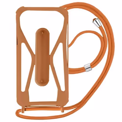 Coque universelle - AVIZAR - Silicone souple - Antichocs - Béquille intégrée - Orange