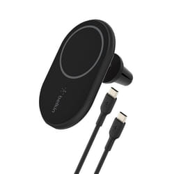 Chargeur Auto MagSafe - Belkin - 10W - Fixation Grille dAération - Câble USB-C - Noir