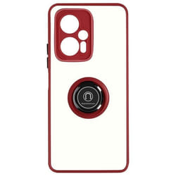 Coque - AVIZAR - Xiaomi Poco X4 GT - Bi-matière - Rouge - Bague Métallique