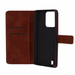 Étui Realme C31 Folio Portefeuille Support Vidéo Effet Mat Soft Touch marron