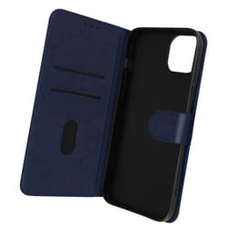 Housse iPhone 14 Plus Clapet Portefeuille Fonction Support Vidéo Bleu Nuit