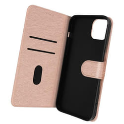 Housse iPhone 14 Plus - AVIZAR - Chesterfield - Fonction Support Vidéo - Rose Gold