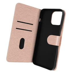 Housse iPhone 14 Pro Max - AVIZAR - Clapet Portefeuille - Fonction Support Vidéo - Rose Gold