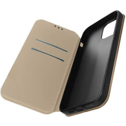 Housse folio iPhone 14 Plus - AVIZAR - Clapet Porte-cartes - Fonction Support Vidéo - doré